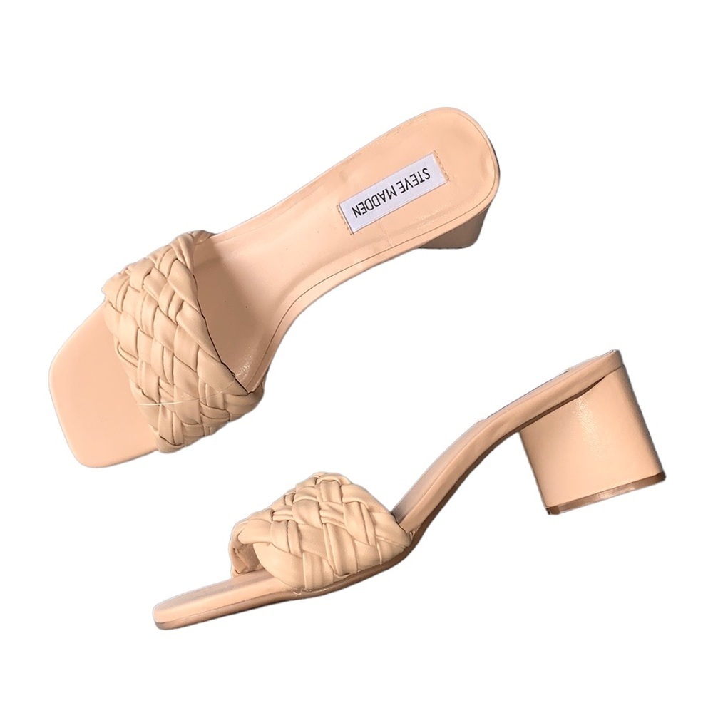 Steve Madden Palas Braided Slide Sandal Womens size 7.5 Heel NWOT.